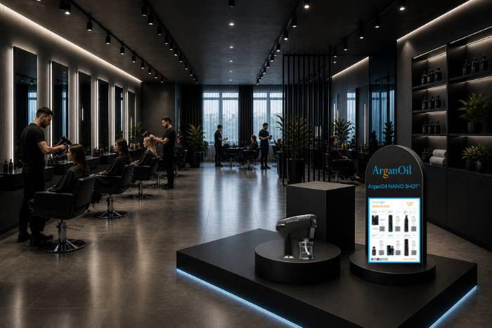 ArganOil Nano Shot professional salon system with advanced nano technology and visible hair results